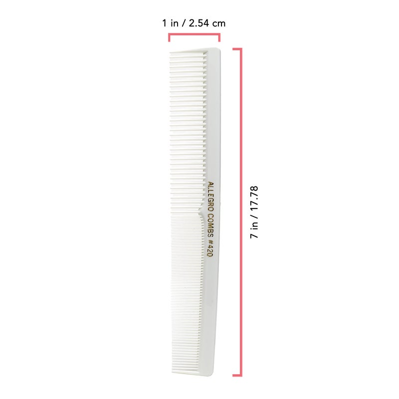 Allegro Combs 420 Barber Comb Set for Hair Stylists - Hair Cutting Pocket Combs in Black, Red, and White (12 Pack) - Image 3